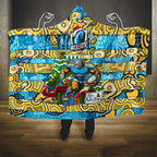 Titans Rugby Merry Christmas Hooded Blanket Indigenous Australian Art