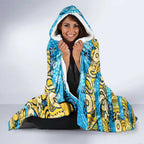 Titans Rugby Merry Christmas Hooded Blanket Indigenous Australian Art