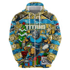 Custom Titans Rugby Merry Christmas Hoodie Indigenous Australian Art