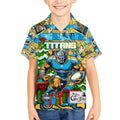Custom Titans Rugby Merry Christmas Kid Hawaiian Shirt Indigenous Australian Art