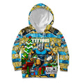 Custom Titans Rugby Merry Christmas Kid Hoodie Indigenous Australian Art