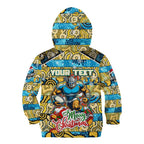 Custom Titans Rugby Merry Christmas Kid Hoodie Indigenous Australian Art