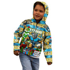 Custom Titans Rugby Merry Christmas Kid Hoodie Indigenous Australian Art