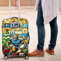 Titans Rugby Merry Christmas Luggage Cover Indigenous Australian Art