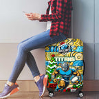 Titans Rugby Merry Christmas Luggage Cover Indigenous Australian Art