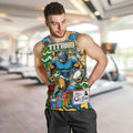 Custom Titans Rugby Merry Christmas Men Tank Top Indigenous Australian Art