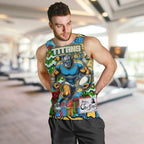 Custom Titans Rugby Merry Christmas Men Tank Top Indigenous Australian Art