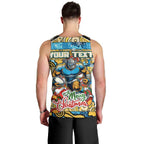 Custom Titans Rugby Merry Christmas Men Tank Top Indigenous Australian Art