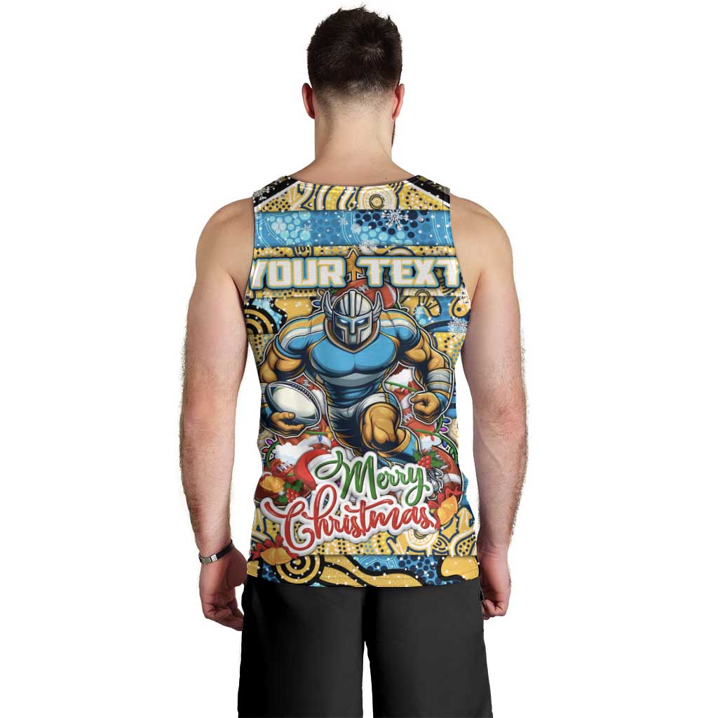 Custom Titans Rugby Merry Christmas Men Tank Top Indigenous Australian Art