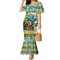 Custom Titans Rugby Merry Christmas Mermaid Dress Indigenous Australian Art