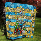 Titans Rugby Merry Christmas Quilt Indigenous Australian Art
