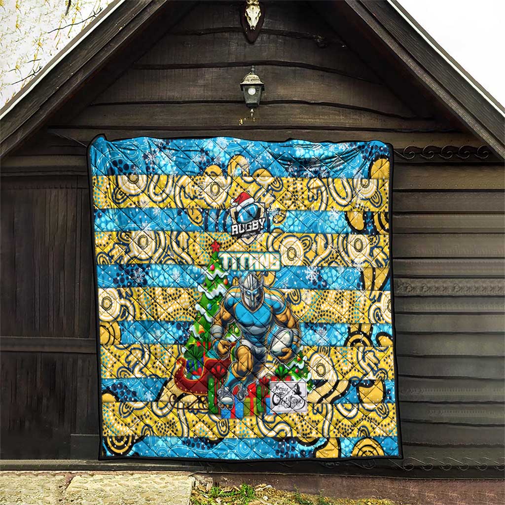 Titans Rugby Merry Christmas Quilt Indigenous Australian Art
