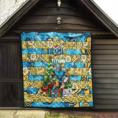 Titans Rugby Merry Christmas Quilt Indigenous Australian Art