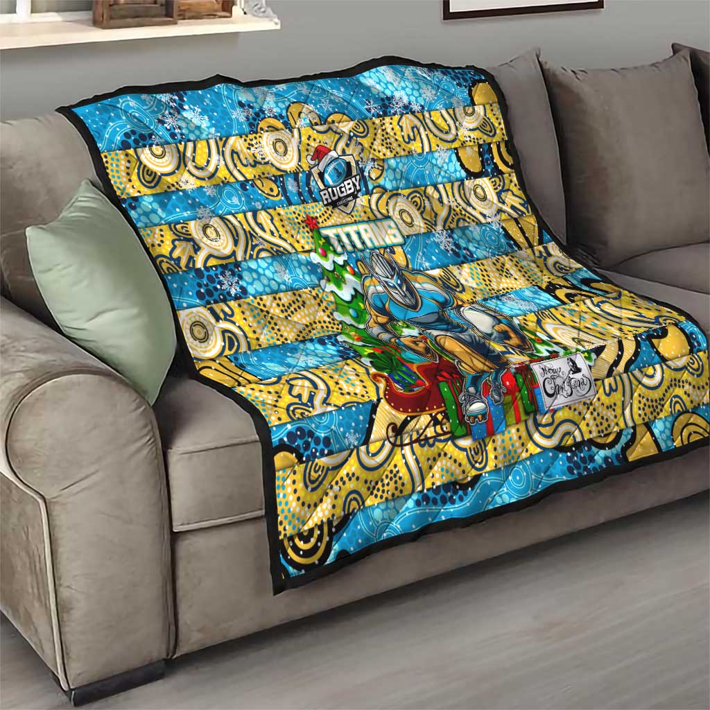 Titans Rugby Merry Christmas Quilt Indigenous Australian Art