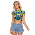 Custom Titans Rugby Merry Christmas Raglan Cropped T Shirt Indigenous Australian Art