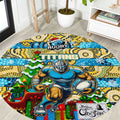 Titans Rugby Merry Christmas Round Carpet Indigenous Australian Art