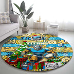Titans Rugby Merry Christmas Round Carpet Indigenous Australian Art