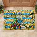 Titans Rugby Merry Christmas Rubber Doormat Indigenous Australian Art