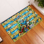 Titans Rugby Merry Christmas Rubber Doormat Indigenous Australian Art