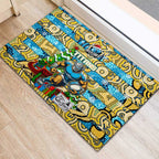Titans Rugby Merry Christmas Rubber Doormat Indigenous Australian Art