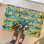 Titans Rugby Merry Christmas Rubber Doormat Indigenous Australian Art