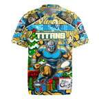 Custom Titans Rugby Merry Christmas Rugby Jersey Indigenous Australian Art