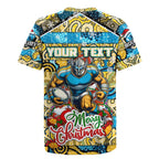 Custom Titans Rugby Merry Christmas Rugby Jersey Indigenous Australian Art