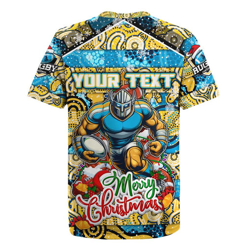 Custom Titans Rugby Merry Christmas Rugby Jersey Indigenous Australian Art