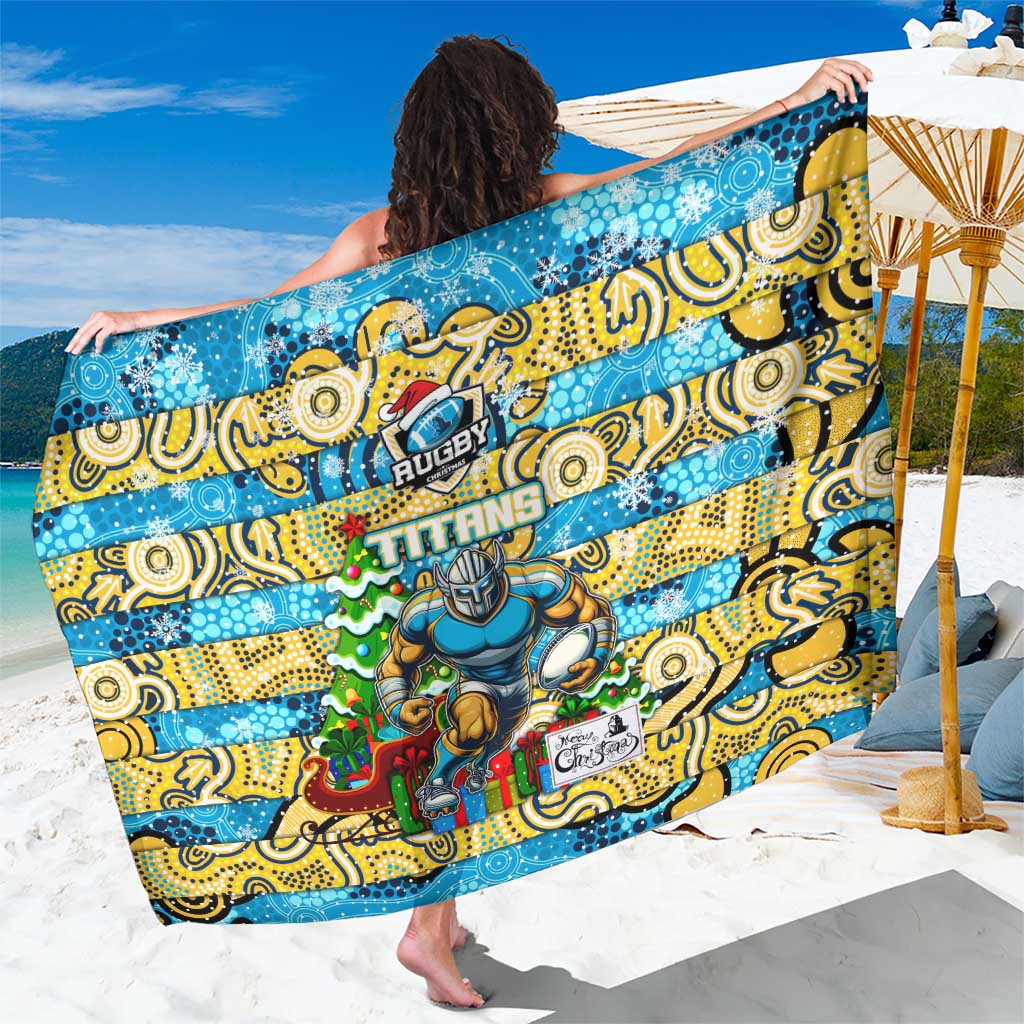Titans Rugby Merry Christmas Sarong Indigenous Australian Art