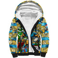 Custom Titans Rugby Merry Christmas Sherpa Hoodie Indigenous Australian Art