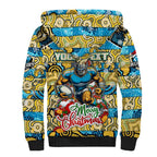 Custom Titans Rugby Merry Christmas Sherpa Hoodie Indigenous Australian Art
