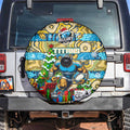 Titans Rugby Merry Christmas Spare Tire Cover Indigenous Australian Art