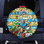 Titans Rugby Merry Christmas Spare Tire Cover Indigenous Australian Art