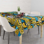 Titans Rugby Merry Christmas Tablecloth Indigenous Australian Art