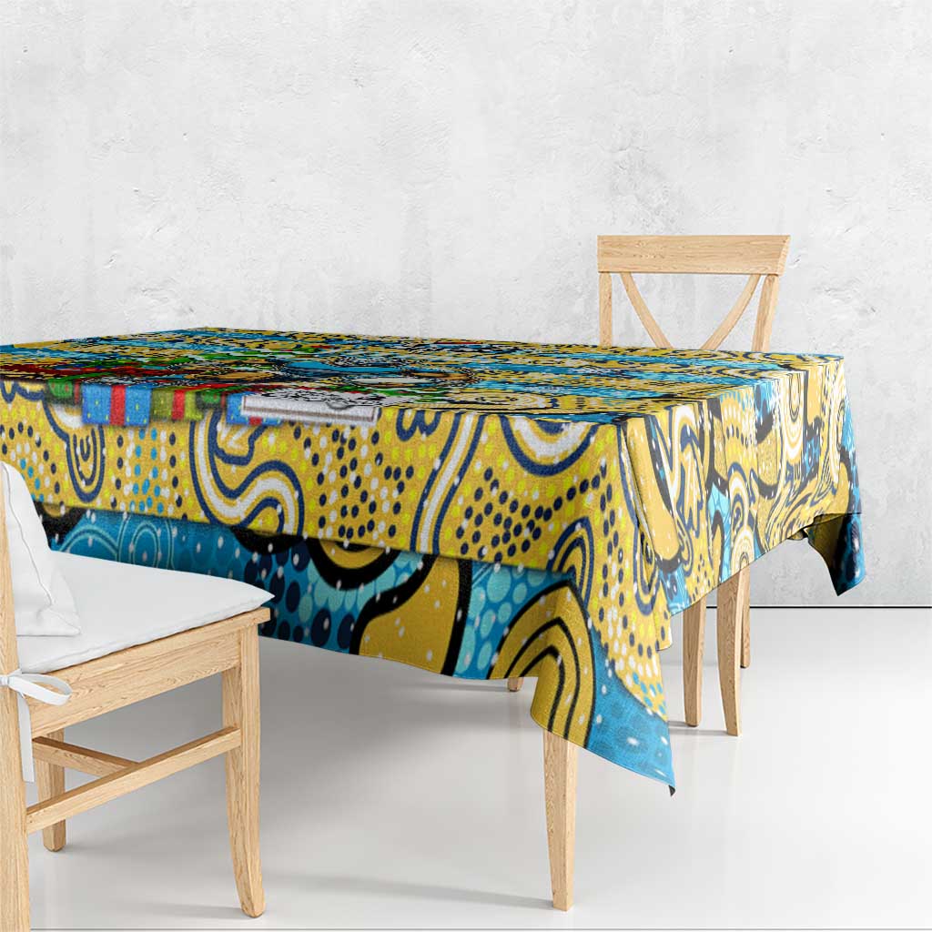 Titans Rugby Merry Christmas Tablecloth Indigenous Australian Art