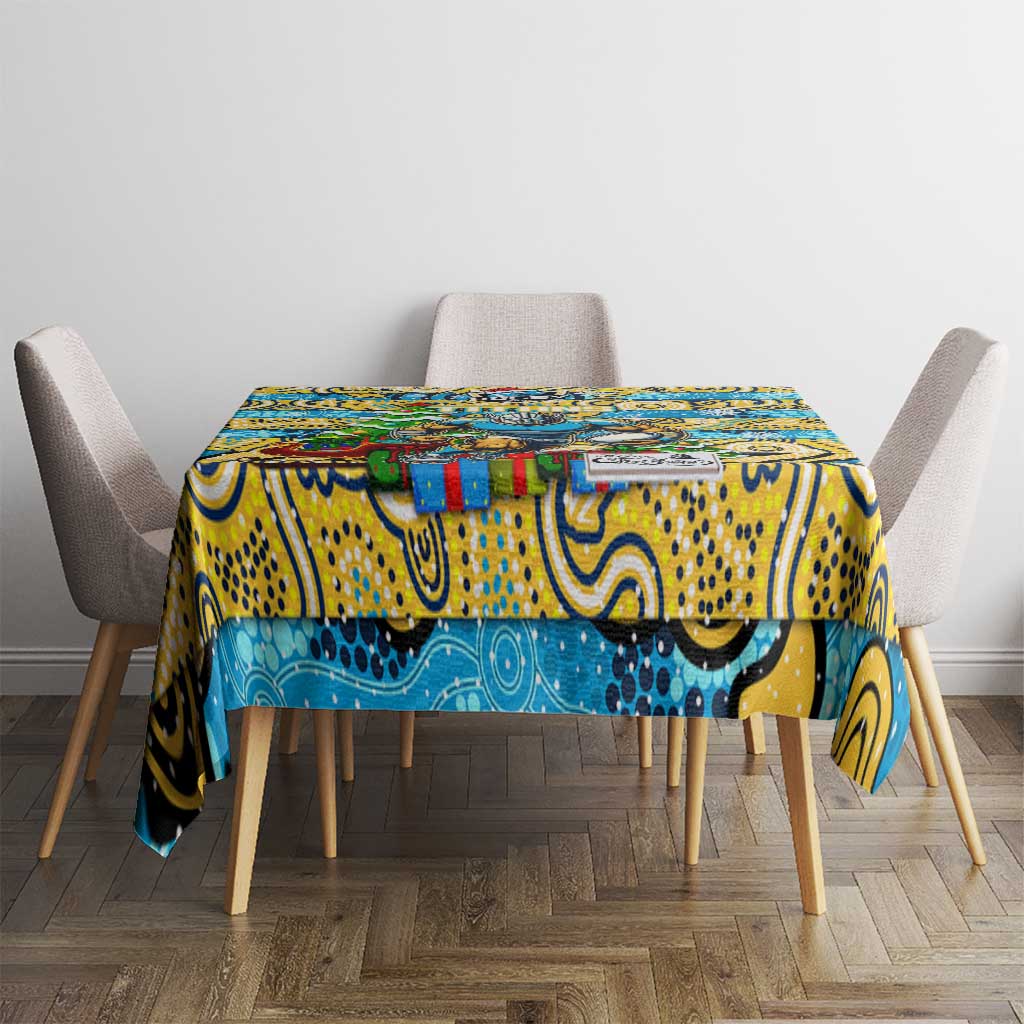 Titans Rugby Merry Christmas Tablecloth Indigenous Australian Art