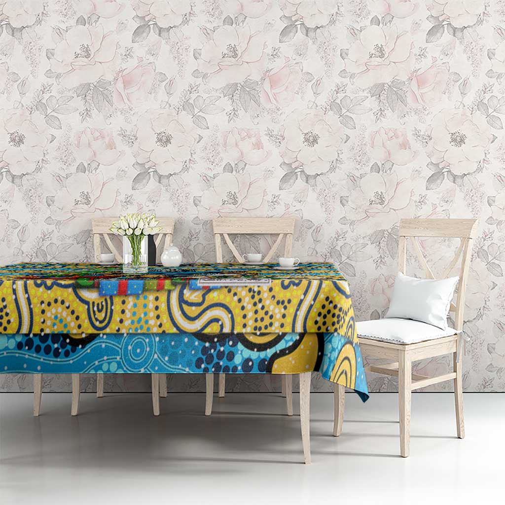 Titans Rugby Merry Christmas Tablecloth Indigenous Australian Art