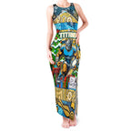 Custom Titans Rugby Merry Christmas Tank Maxi Dress Indigenous Australian Art