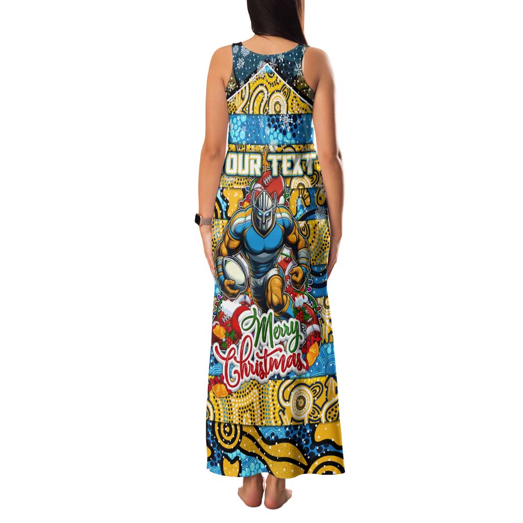 Custom Titans Rugby Merry Christmas Tank Maxi Dress Indigenous Australian Art
