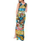 Custom Titans Rugby Merry Christmas Tank Maxi Dress Indigenous Australian Art