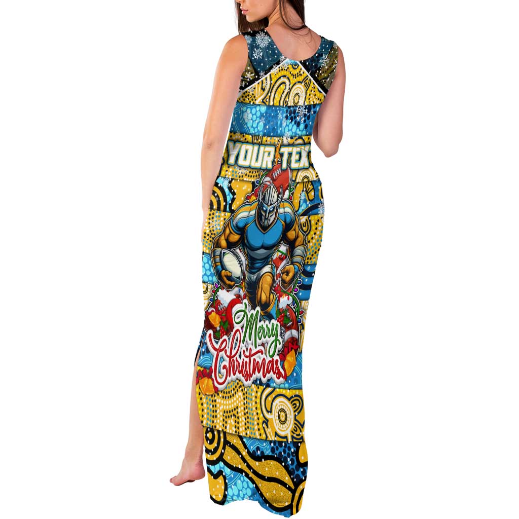 Custom Titans Rugby Merry Christmas Tank Maxi Dress Indigenous Australian Art