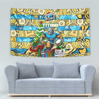 Titans Rugby Merry Christmas Tapestry Indigenous Australian Art