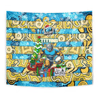 Titans Rugby Merry Christmas Tapestry Indigenous Australian Art