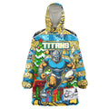 Custom Titans Rugby Merry Christmas Wearable Blanket Hoodie Indigenous Australian Art