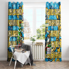 Titans Rugby Merry Christmas Window Curtain Indigenous Australian Art
