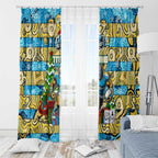 Titans Rugby Merry Christmas Window Curtain Indigenous Australian Art