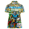 Custom Titans Rugby Merry Christmas Women Polo Shirt Indigenous Australian Art
