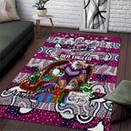 Sea Eagles Rugby Merry Christmas Area Rug Indigenous Australian Art
