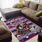 Sea Eagles Rugby Merry Christmas Area Rug Indigenous Australian Art