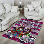 Sea Eagles Rugby Merry Christmas Area Rug Indigenous Australian Art